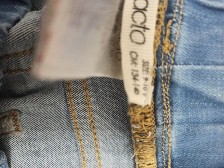 Kız Çocuk Elastik Bel Mavi Denim Pantolon - Görsel 3