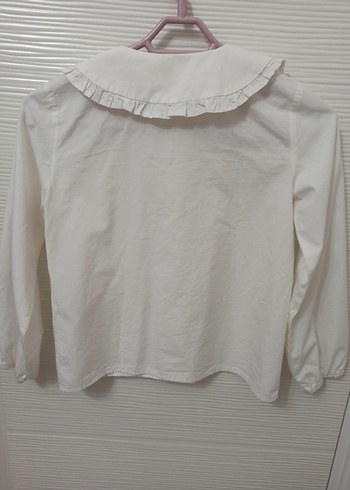 Kız Çocuk Beyaz Pamuklu Gömlek - Görsel 2