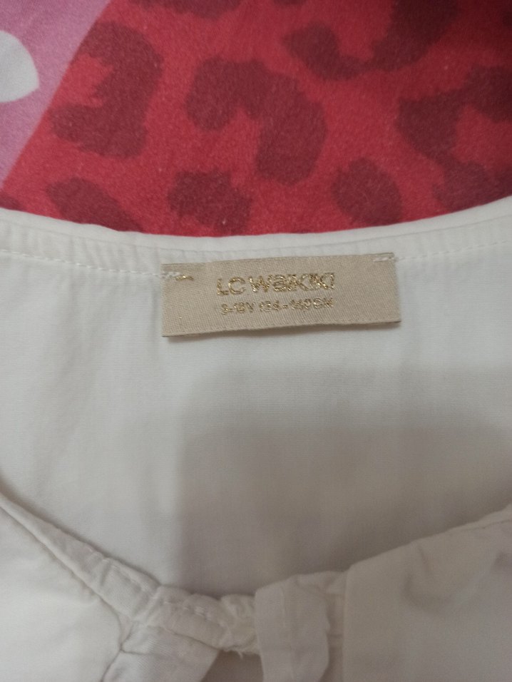 Kız Çocuk Beyaz Pamuklu Gömlek - Görsel 3