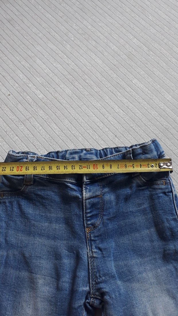 kiz Çocuk Elastik Bel Mavi Kot Pantolon - Görsel 3