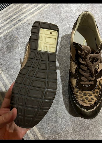 Kahverengi Leopar Desenli Süet Spor Ayakkabı - Görsel 2