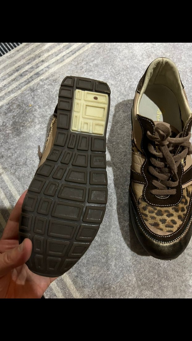 Kahverengi Leopar Desenli Süet Spor Ayakkabı - Görsel 2