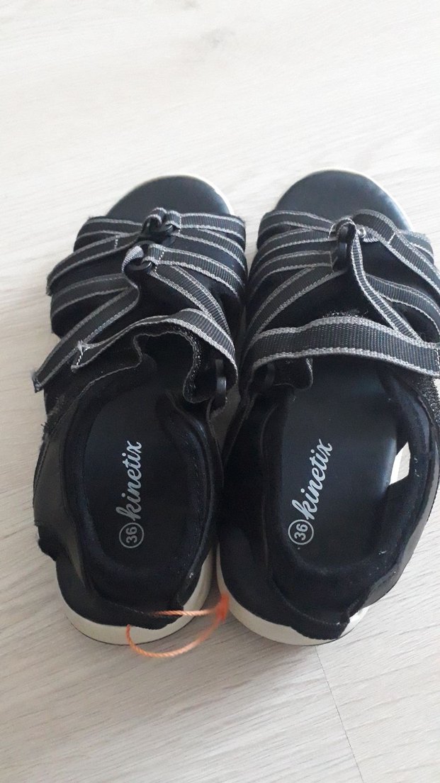 kadın  Siyah Spor Sandaletler Tokalı - Görsel 3