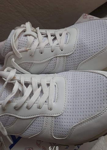 Beyaz Bağcıklı Erkek Spor Ayakkabı - Görsel 6