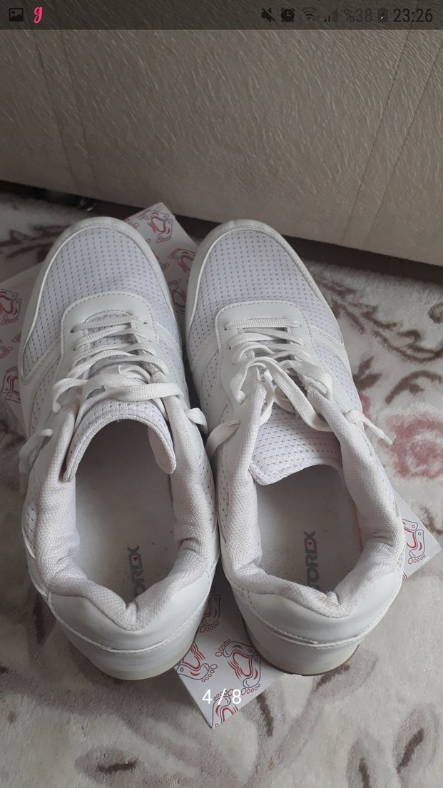 Beyaz Bağcıklı Erkek Spor Ayakkabı - Görsel 4