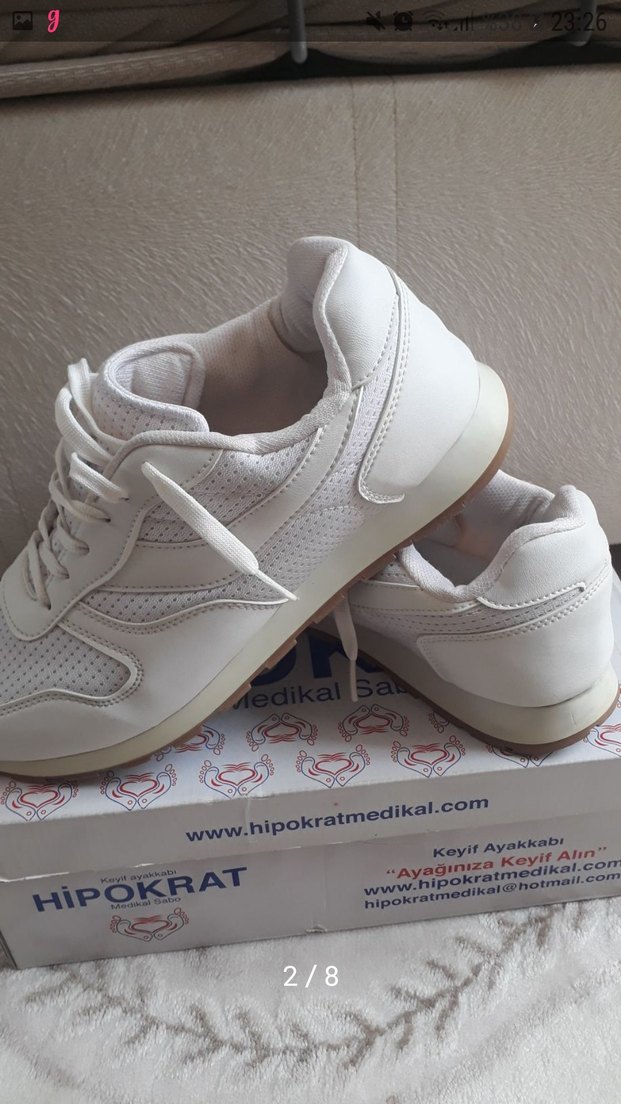 Beyaz Bağcıklı Erkek Spor Ayakkabı - Görsel 2