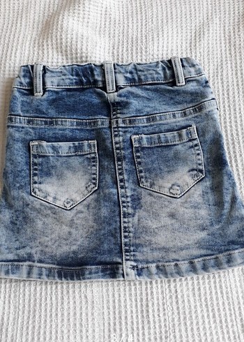 Nakışlı Düğmeli Kız çocuk  Etek - Görsel 2