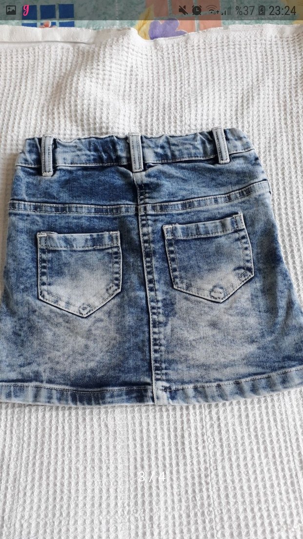 Nakışlı Düğmeli Kız çocuk  Etek - Görsel 2