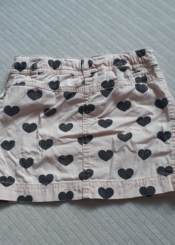 Düğmeli Pembe Kalp Desenli Kız Eteği - Görsel 3