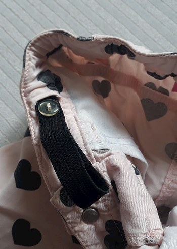 Düğmeli Pembe Kalp Desenli Kız Eteği - Görsel 6