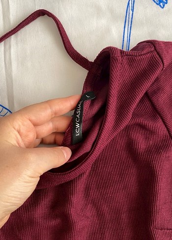 Bordo Uzun Kollu Midi Elbise - Görsel 4