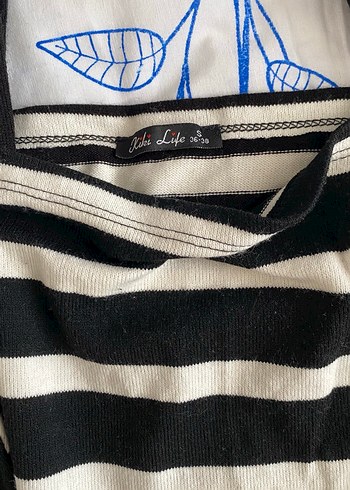 Zebra Desenli Siyah Triko Midi Elbise - Görsel 2