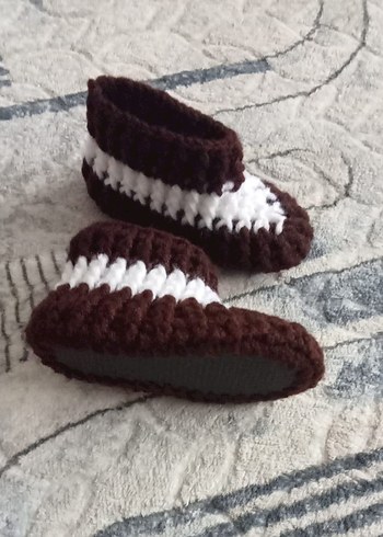 Erkek kadın Örgü Kahverengi Patik - Görsel 2