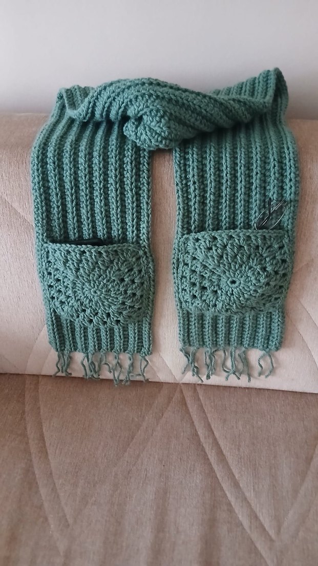 Gri Örgü Kadınatkı Şal Bohem Tarzı - Görsel 3