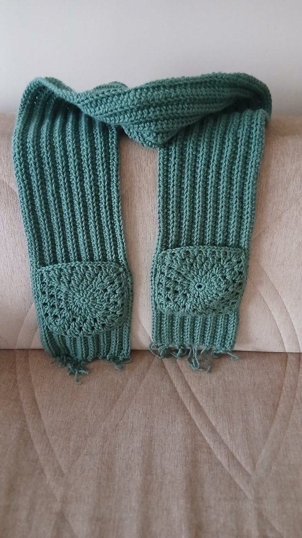 Gri Örgü Kadınatkı Şal Bohem Tarzı - Görsel 2