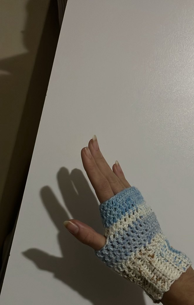 Kadın Örgü Eldivenler - Mavi Tonlar - Görsel 4