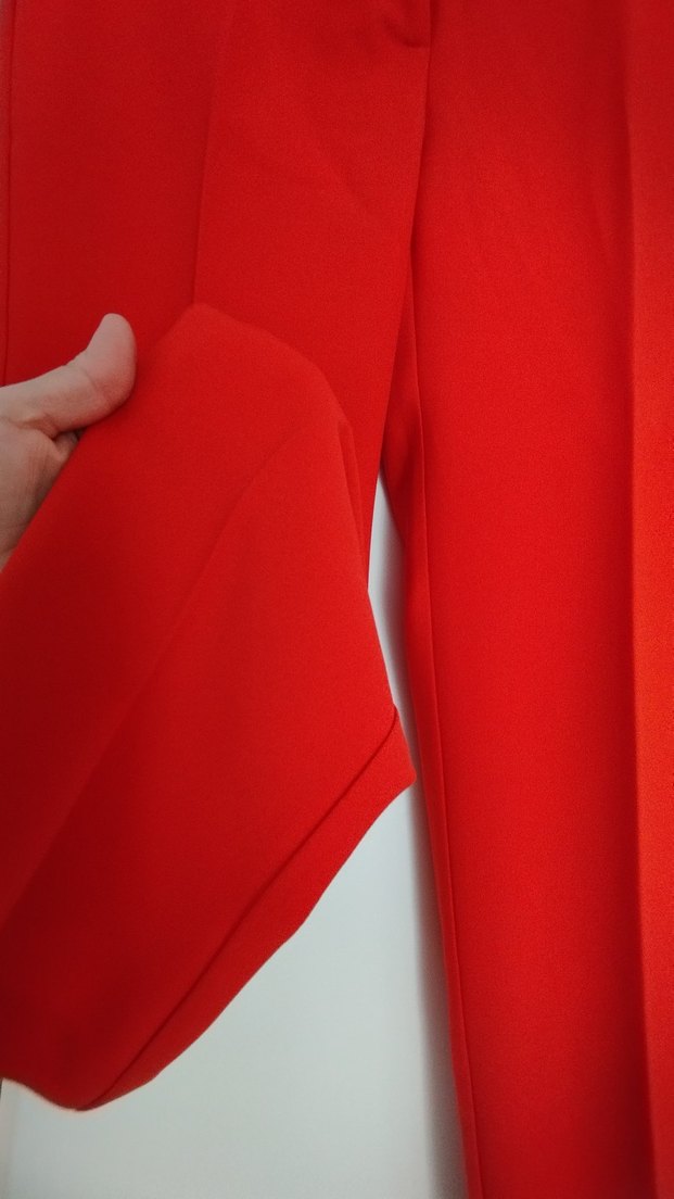 Kadın nar çiçeği Midi Kumaş Pantolon - Görsel 3