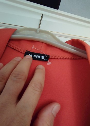 Kırmızı Uzun Kollu Salaş Kadın ceket - Görsel 4