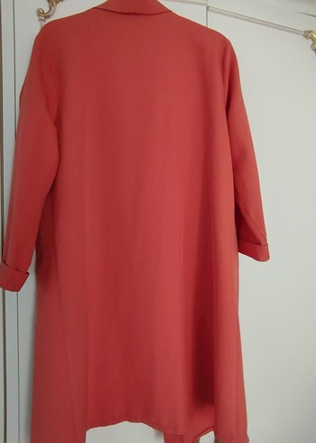 Kırmızı Uzun Kollu Salaş Kadın ceket - Görsel 2