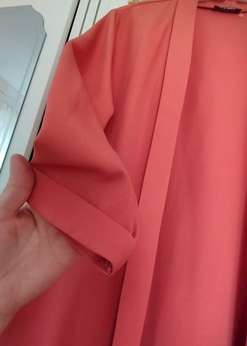 Kırmızı Uzun Kollu Salaş Kadın ceket - Görsel 3