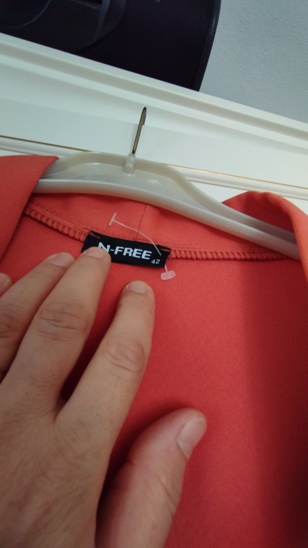 Kırmızı Uzun Kollu Salaş Kadın ceket - Görsel 4