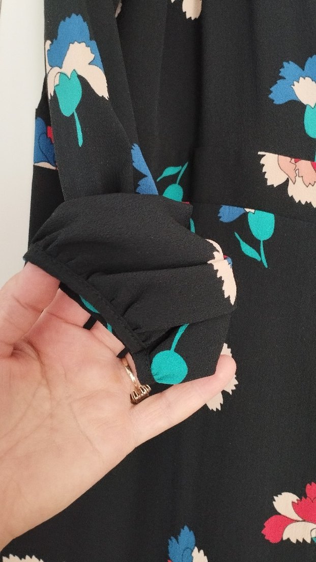 Çiçek Desenli Bohem Uzun Kollu Elbise - Görsel 3