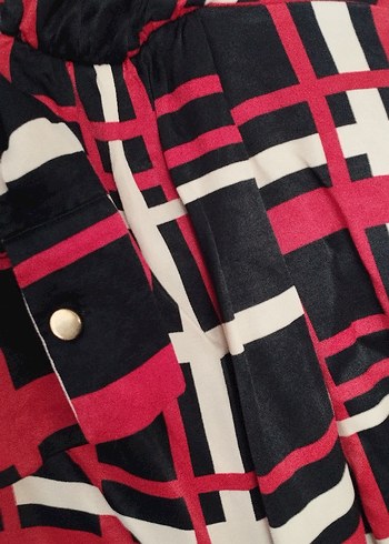 Kırmızı Ekose Desenli elbise, tunik - Görsel 3