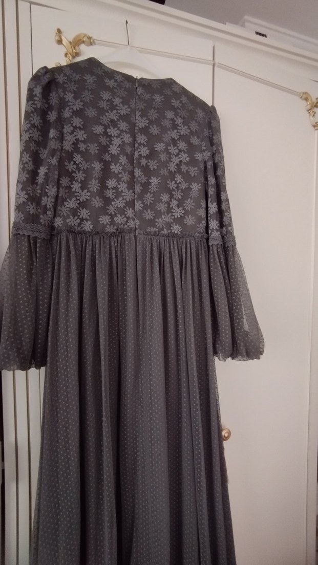 Uzun Siyah Nakışlı Bohem Elbise - Görsel 2