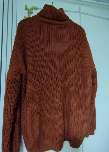 Kahverengi Boğazlı Triko Kadın Kazak - Görsel 2