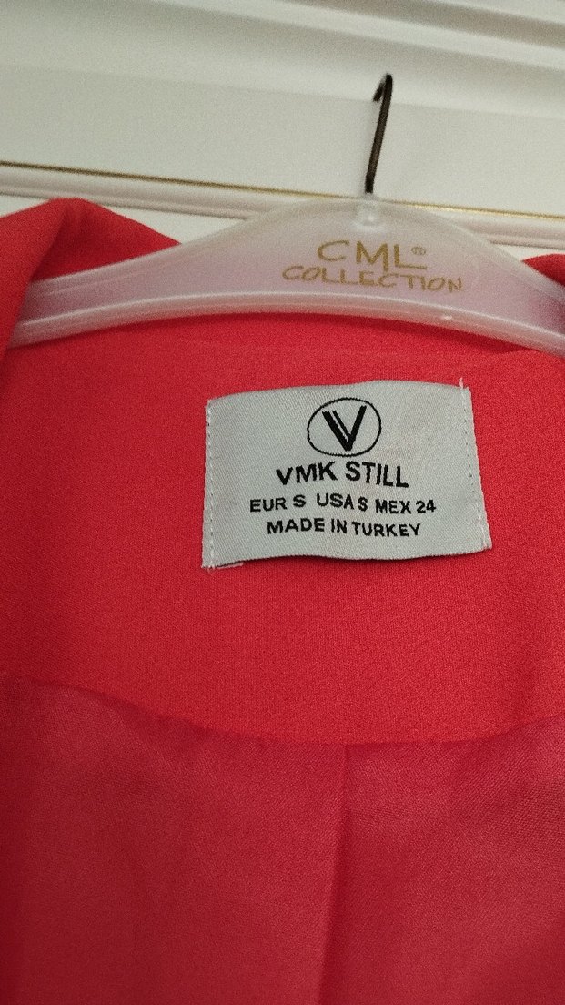 turuncu Düğmeli Uzun Kadın ceket/kap - Görsel 4