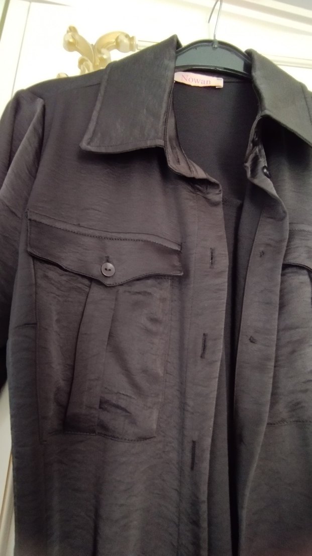 Siyah Uzun Kollu Kemerli Kadın Elbise - Görsel 3