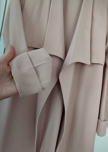 Bej Kadın Uzun Drapeli Klasik Kap - Görsel 3