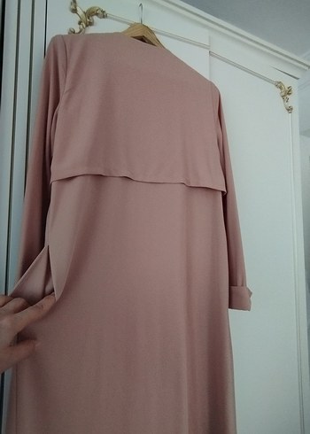 Bej Kadın Uzun Drapeli Klasik Kap - Görsel 2