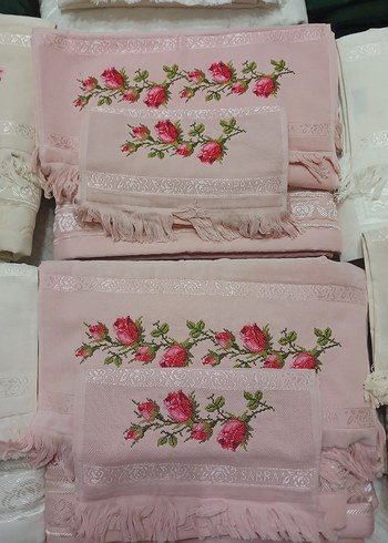 Pembe Nakışlı çeyiz seti - Görsel 4