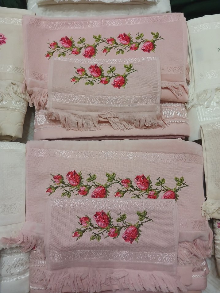 Pembe Nakışlı çeyiz seti - Görsel 4