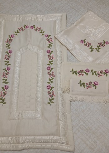 Nakışlı Krem Rengi Bohça Seti - Görsel 2