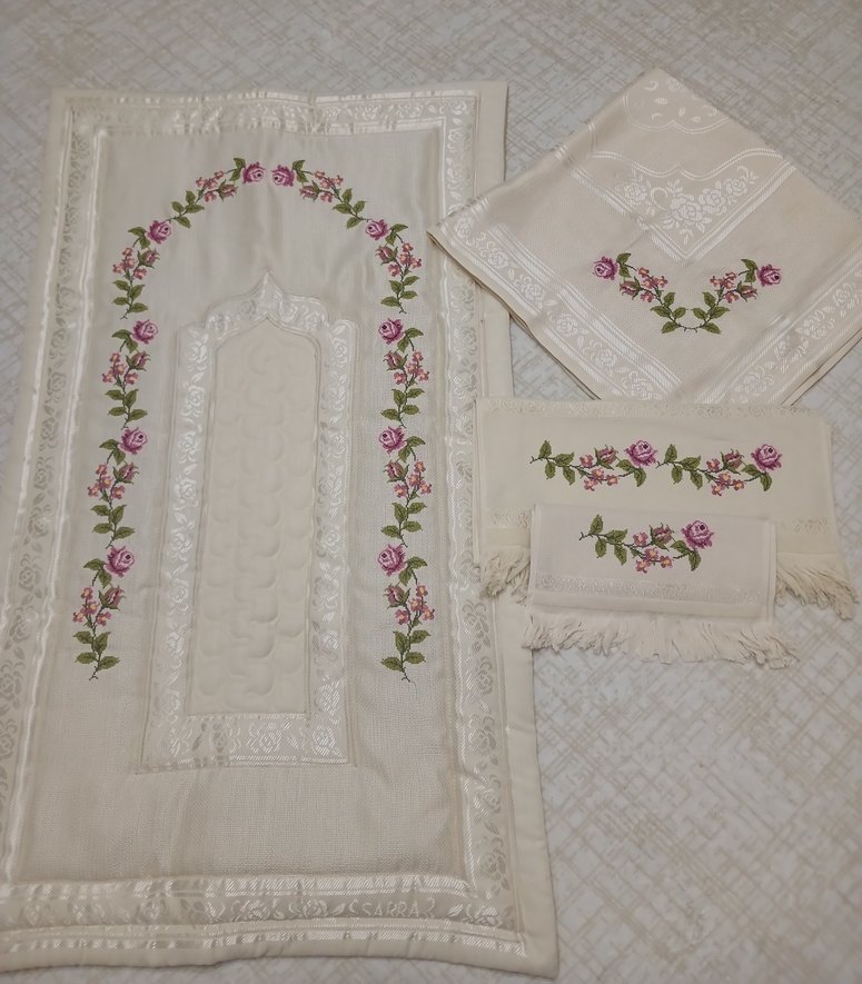 Nakışlı Krem Rengi Bohça Seti - Görsel 2