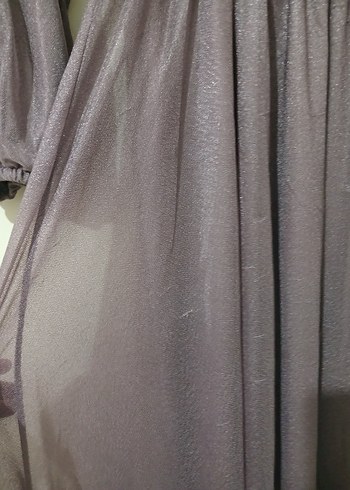 Mor  simli Uzun Kollu Salaş Uzun Elbise - Görsel 3