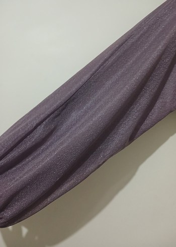 Mor  simli Uzun Kollu Salaş Uzun Elbise - Görsel 2