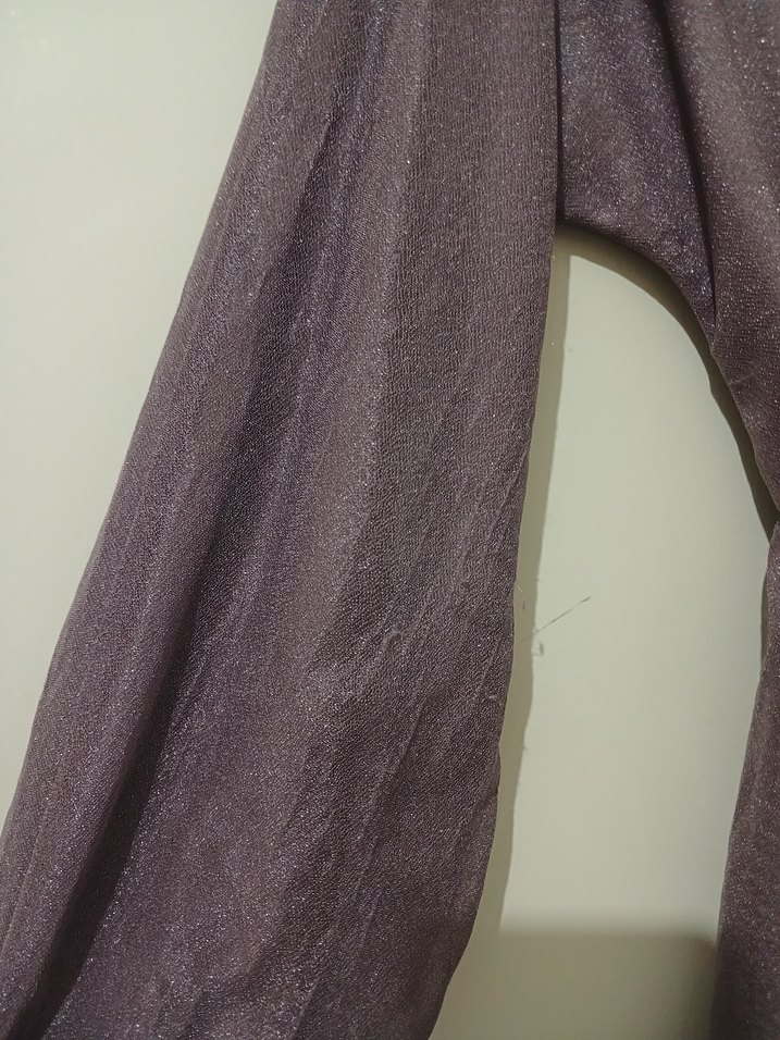 Mor  simli Uzun Kollu Salaş Uzun Elbise - Görsel 5