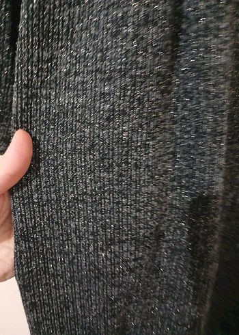 Gri Kadın Uzun Triko Elbise - Görsel 4