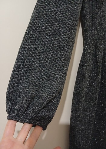 Gri Kadın Uzun Triko Elbise - Görsel 2