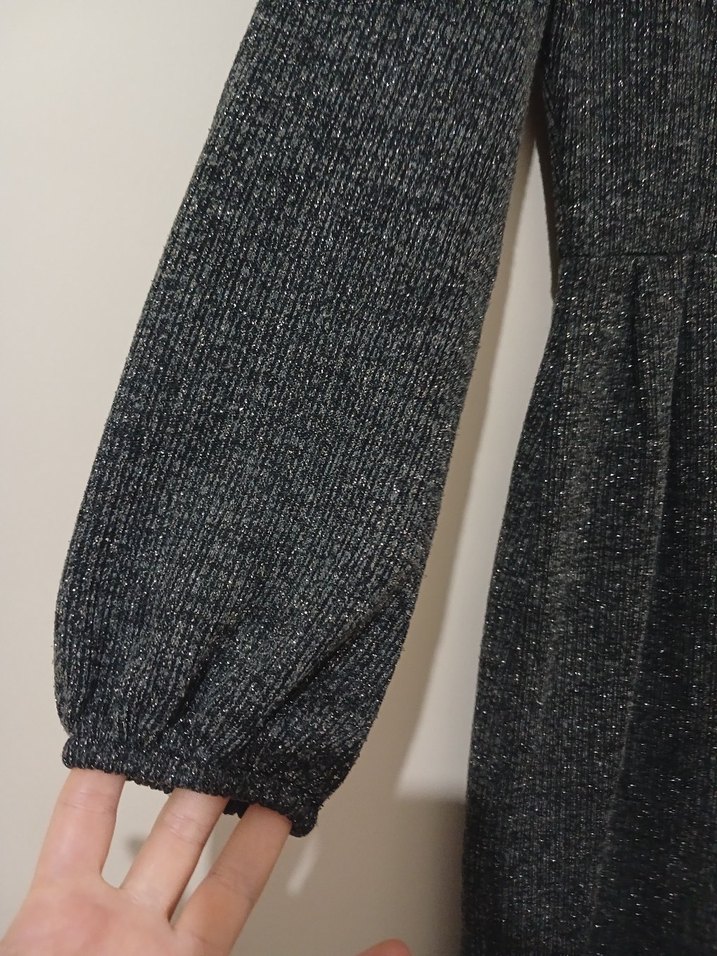 Gri Kadın Uzun Triko Elbise - Görsel 2