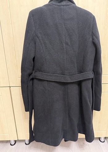 Antrasit Gri Renk Yün Kaban - Görsel 5