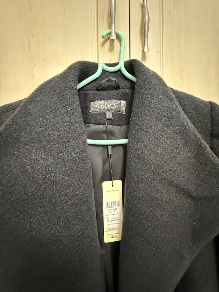 Antrasit Gri Renk Yün Kaban - Görsel 3