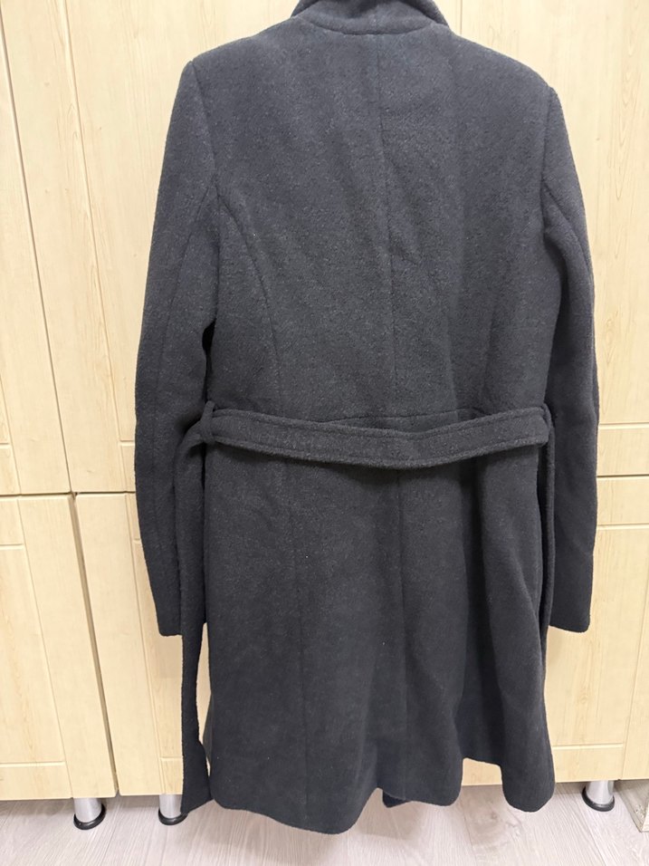 Antrasit Gri Renk Yün Kaban - Görsel 5