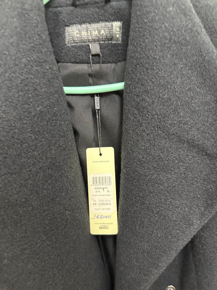 Antrasit Gri Renk Yün Kaban - Görsel 2