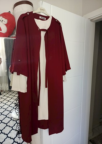 Bordo Uzun ikili tunik