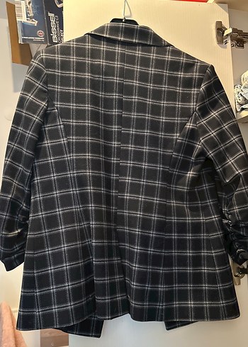 Journey Gri Kareli Düğmeli Kadın Blazer Ceket