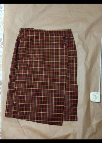 Kadın Kahverengi Ekose Etek - Görsel 2